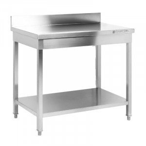 Table Inox avec Dosseret et Etagère - 1000 x 600 mm