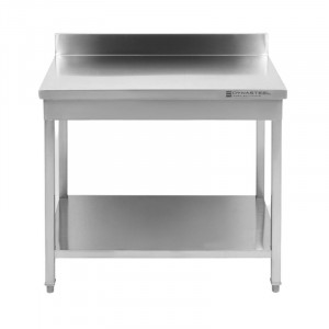 Table Inox avec Dosseret et Etagère - 1000 x 600 mm