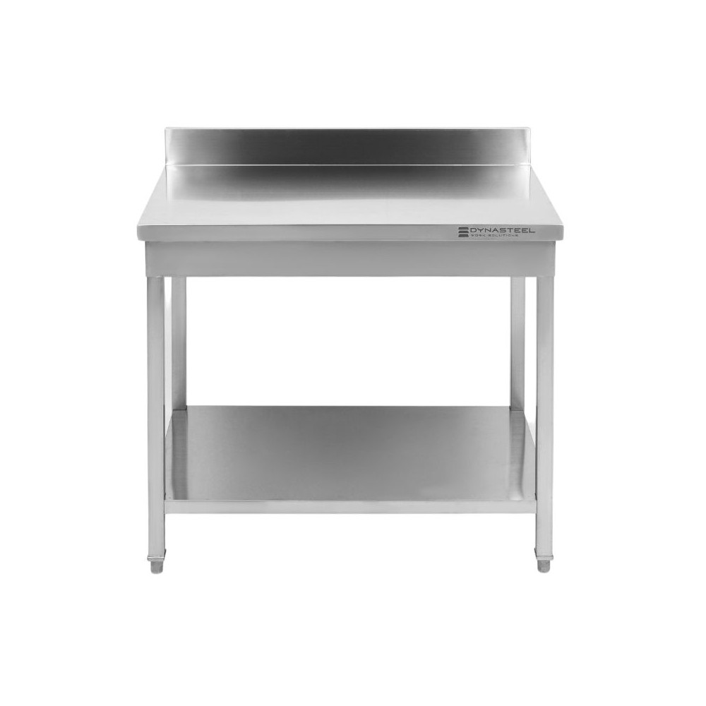 Table Inox avec Dosseret et Etagère - 1000 x 600 mm
