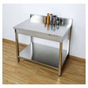 Table Inox avec Dosseret et Etagère - 1000 x 600 mm