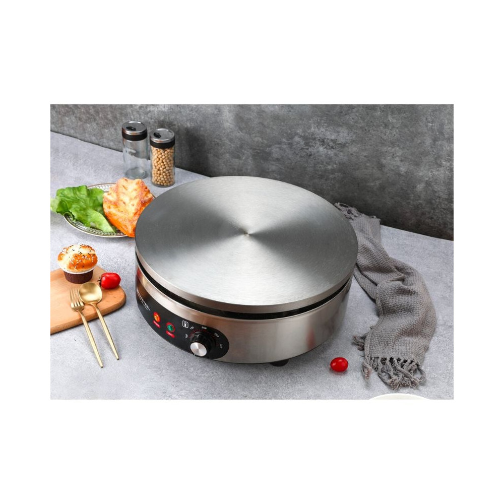 Rosenstein & Söhne Crêpière Électrique XXL 28 Cm - Plaque Anti-Adhésive 1000 W, Avec Spatule & Épandeur, Idéale Crêpes Maison Parfaites