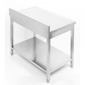 Table Inox avec Dosseret et Etagère - 600 x 600 mm