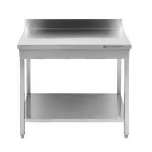 Table Inox avec Dosseret et Etagère - 600 x 600 mm