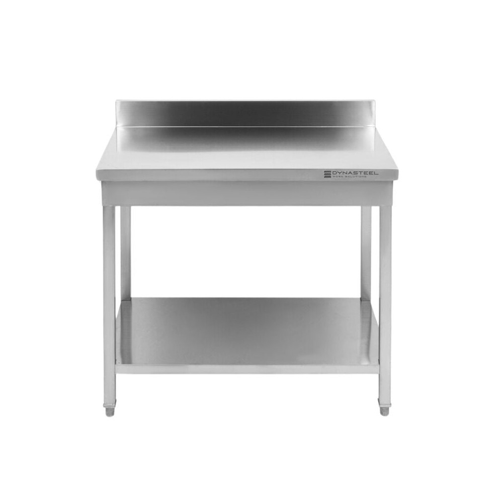 Table Inox avec Dosseret et Etagère - 600 x 600 mm
