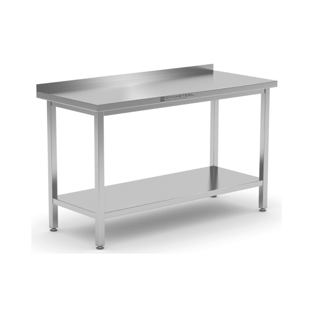 Table Inox avec Dosseret et Etagère - 1400 x 600 mm