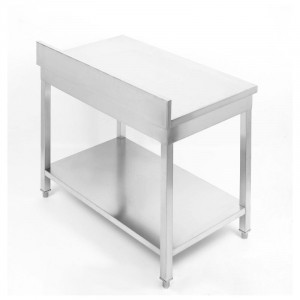 Table Inox avec Dosseret et Etagère - 1000 x 700 mm