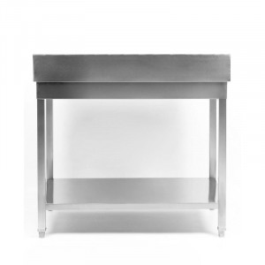 Table Inox avec Dosseret et Etagère - 1000 x 700 mm
