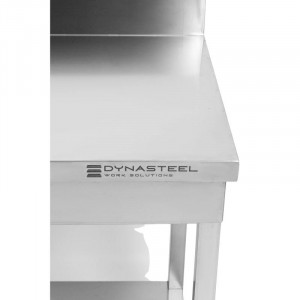 Table Inox avec Dosseret et Etagère - 1200 x 700 mm