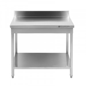 Table Inox avec Dosseret et Etagère - 1200 x 700 mm