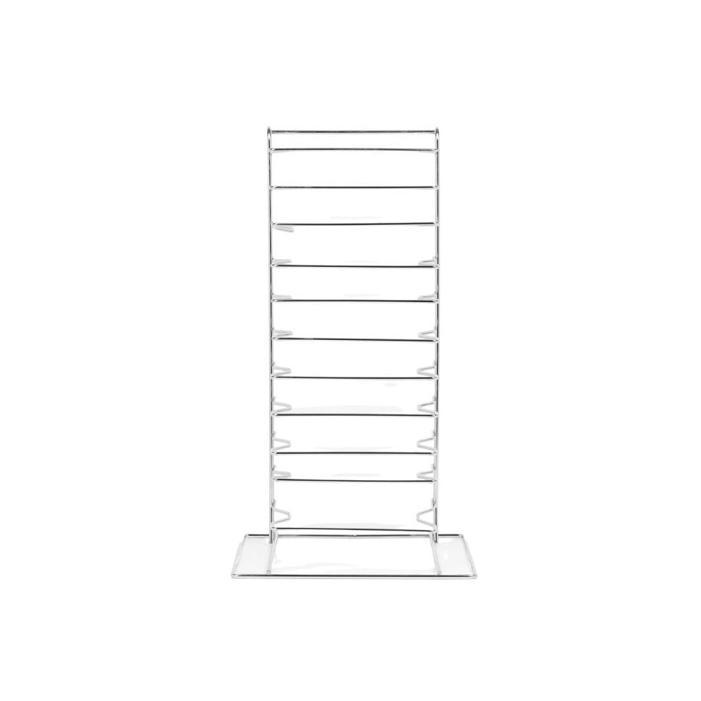 TAMLED Support à Pizzas 11 + 1 Compartiments – Gastronomie, Acier Chromé, Base 30x30 Cm, Hauteur 68,5 Cm
