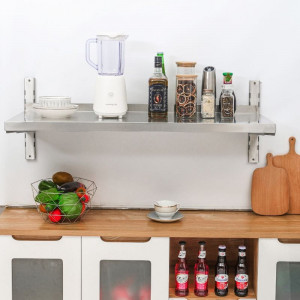 Etagère Murale en Inox sur Crémaillères - L 1000 x P 400 mm