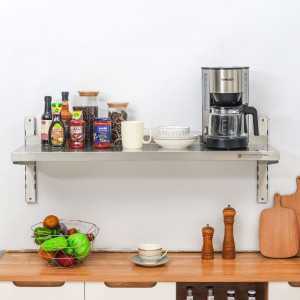 Etagère Murale en Inox sur Crémaillères - L 1000 x P 300 mm
