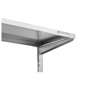 Etagère Murale en Inox sur Crémaillères 2 Niveaux  - L 1200 x P 400 mm