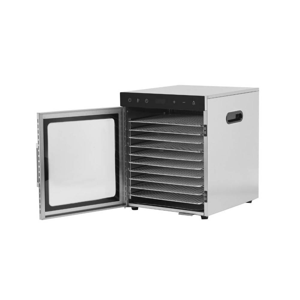 Déshydrateur Alimentaire HOMCOM 5 Niveaux, Inox, 245W, Programmable, Neuf Sous Blister