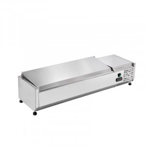Saladette Réfrigérée à Poser Couvercle Inox - 5 x GN 1/4
