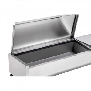 Saladette Réfrigérée à Poser Couvercle Inox - 3 x GN 1/3 + 1 x GN 1/2