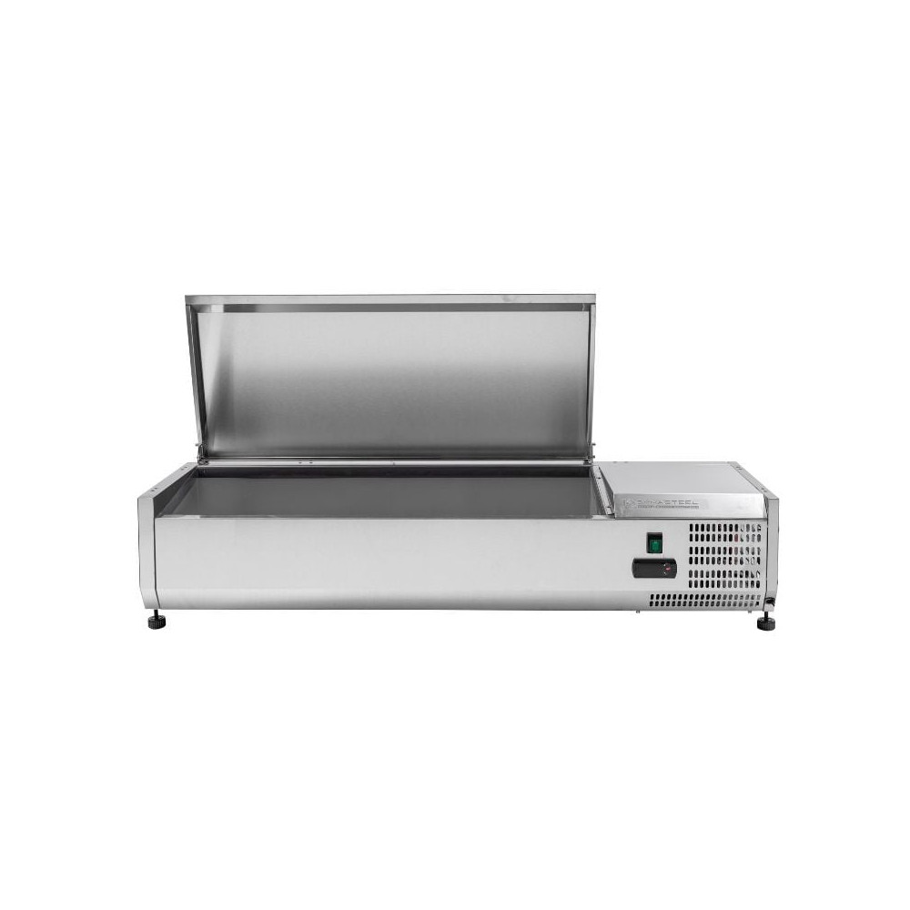 Saladette Réfrigérée à Poser Couvercle Inox - 3 x GN 1/3 + 1 x GN 1/2