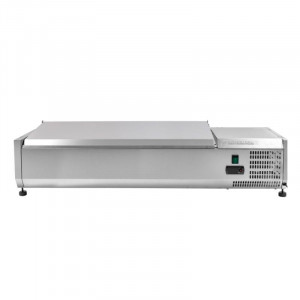 Saladette Réfrigérée à Poser Couvercle Inox - 3 x GN 1/3 + 1 x GN 1/2