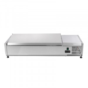 Saladette Réfrigérée à Poser Couvercle Inox - 3 x GN 1/3 + 1 x GN 1/2