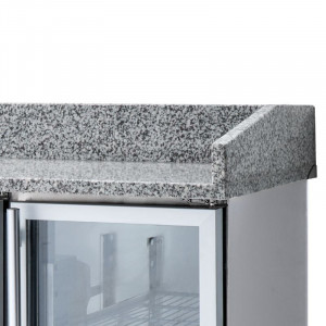 Meuble à Pizza Réfrigéré Compact 600x400 - 3 Portes Vitrées