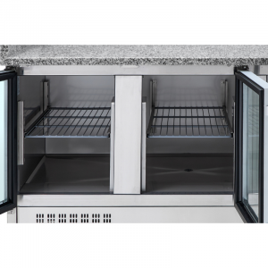 Meuble à Pizza Réfrigéré Compact 600x400 - 3 Portes Vitrées