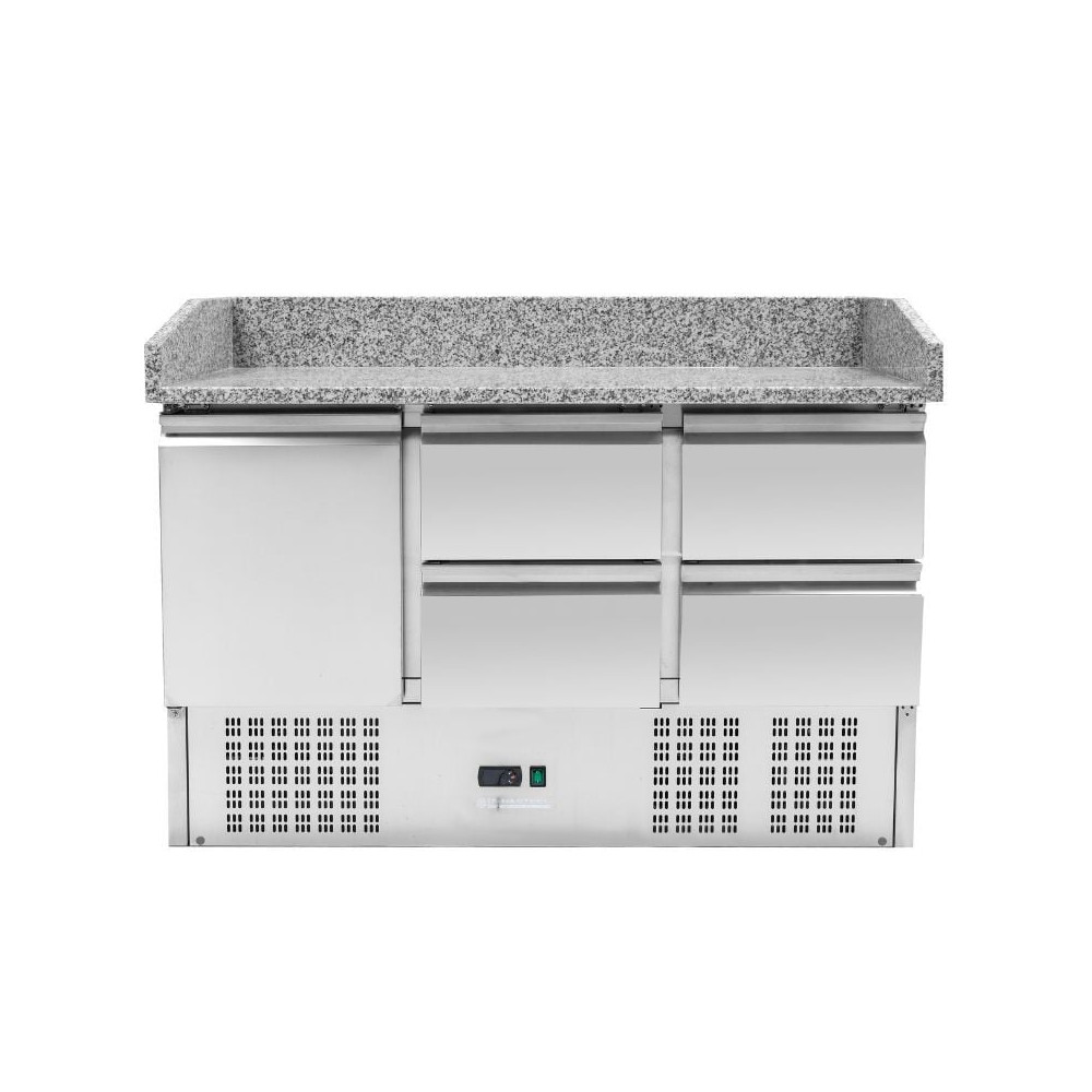 Meuble à Pizza Réfrigéré Compact 600x400 - 1 Porte et 4 Tiroirs