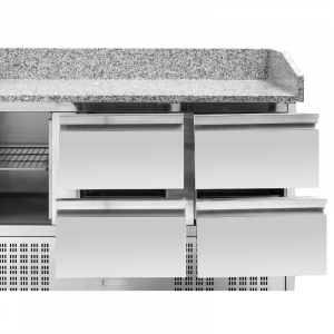 Meuble à Pizza Réfrigéré Compact 600x400 - 1 Porte et 4 Tiroirs
