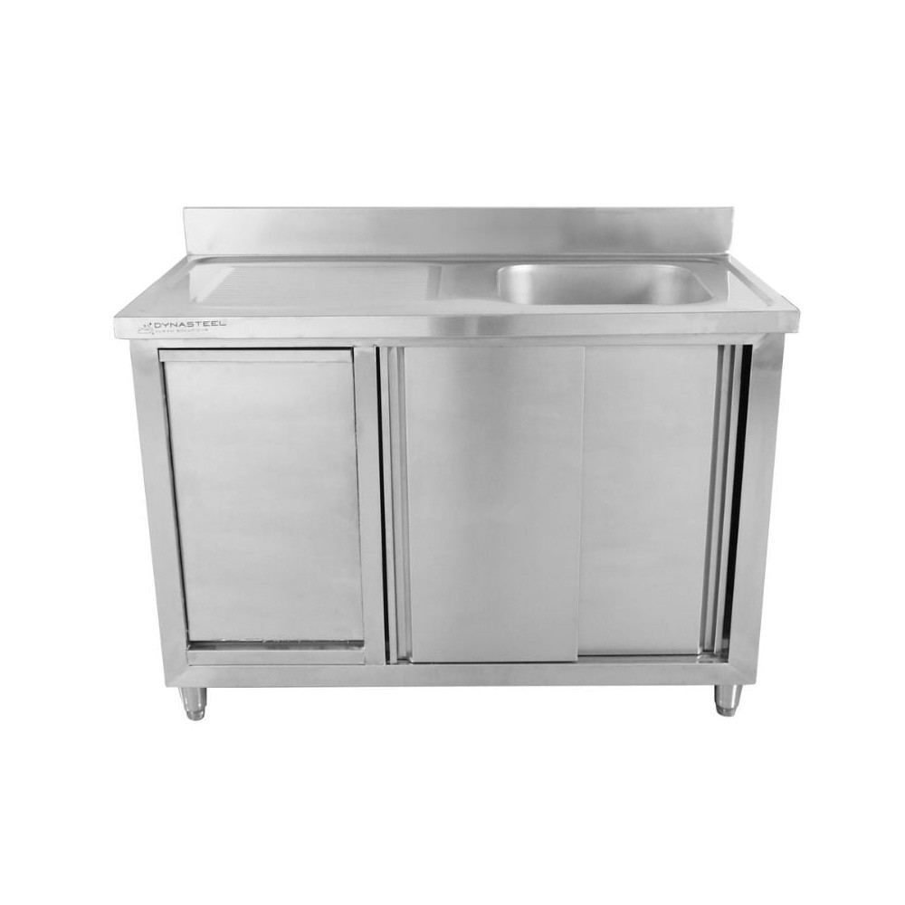 Meuble Plonge 1 Bac avec Dosseret et Poubelle - 1200 x 600 mm
