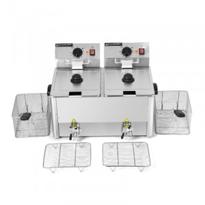 Friteuse Professionnelle 2 x 8 L avec Vidange