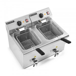 Friteuse Professionnelle Premium 2 x 8 L avec Vidange