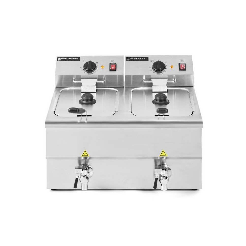 Friteuse Professionnelle Premium 2 x 8 L avec Vidange
