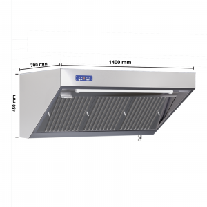 Hotte Snack Complète 700 - Longueur 1400 - Avec Moteur, Led et Variateur