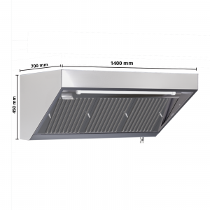 Hotte Snack 700 avec Led et Sans Moteur - Longueur 1400