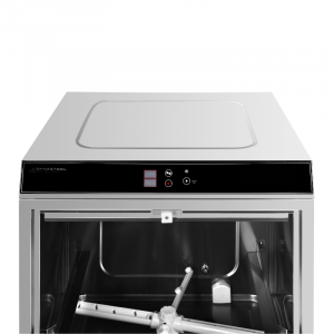 Lave-Vaisselle Professionnel avec Doseur de Liquide de Rinçage et Détergent et Pompe de Vidange - 50 x 50 cm