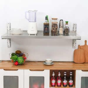 Etagère Murale en Inox sur Crémaillères - L 1000 x P 400 mm