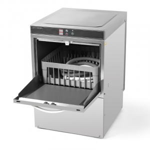 Lave-Verre Professionnel avec Doseur de Liquide de Rinçage et Détergent - 40 x 40 cm