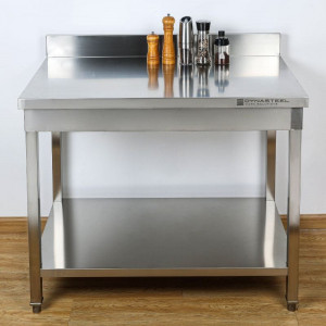 Table Inox avec Dosseret et Etagère - 1400 x 700 mm