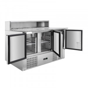 Meuble à Pizza Réfrigéré - 3 Portes - 8 Bacs GN 1/6