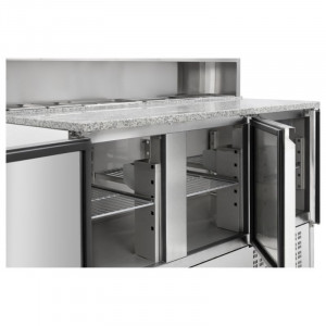 Meuble à Pizza Réfrigéré - 3 Portes - 8 Bacs GN 1/6