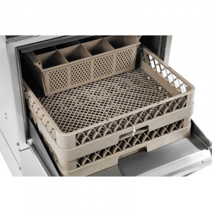 Lave-Vaisselle Professionnel avec Doseur de Liquide de Rinçage et Détergent - 50 x 50 cm