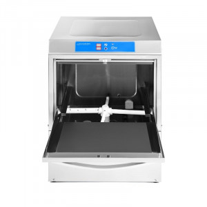 Lave-Vaisselle Professionnel avec Doseur de Liquide de Rinçage et Détergent et Pompe de Vidange - 50 x 50 cm