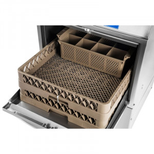Lave-Vaisselle Professionnel avec Doseur de Liquide de Rinçage et Détergent et Pompe de Vidange - 50 x 50 cm