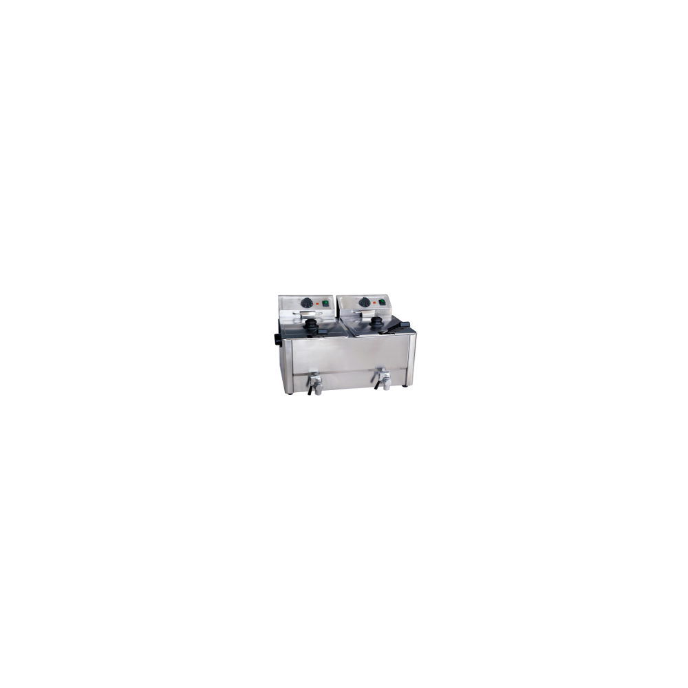 Friteuse Professionnelle 2 x 8 L avec Vidange