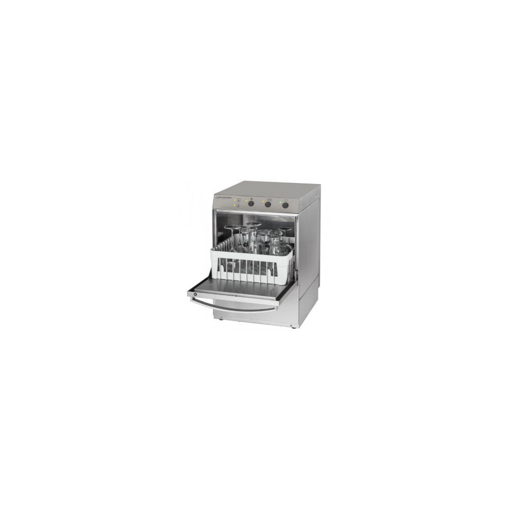 Lave-Verre Professionnel avec Doseur de Liquide de Rinçage et Détergent et Pompe de Vidange - 35 x 35 cm